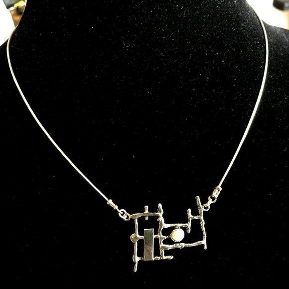 Sterling silver 925 necklace 16'' with pearl - Picture 5 of 8